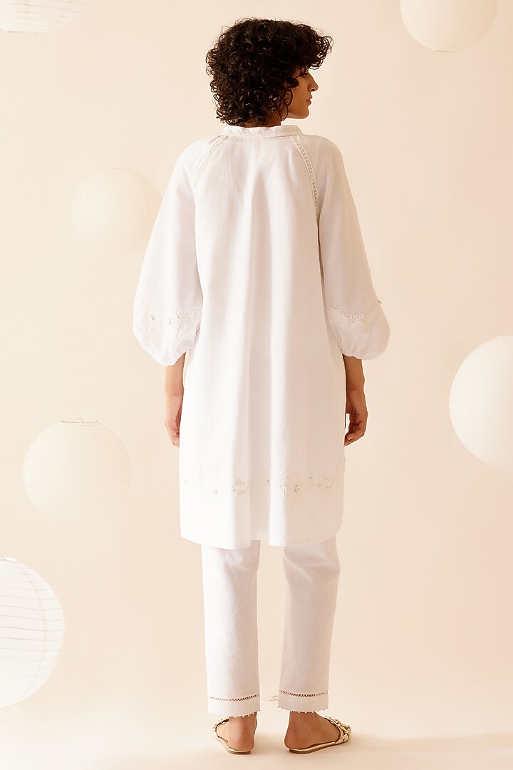Ivory Cotton Slub Tunic by Bunka at Pernia's Pop Up Shop