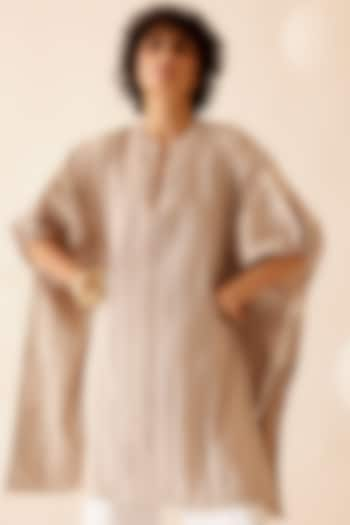 Beige Cotton Kaftan by Bunka at Pernia's Pop Up Shop