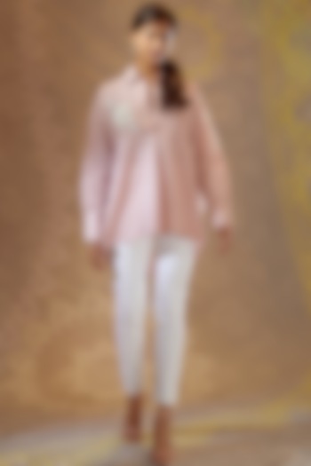 Pink Embellished Shirt by Bunka at Pernia's Pop Up Shop