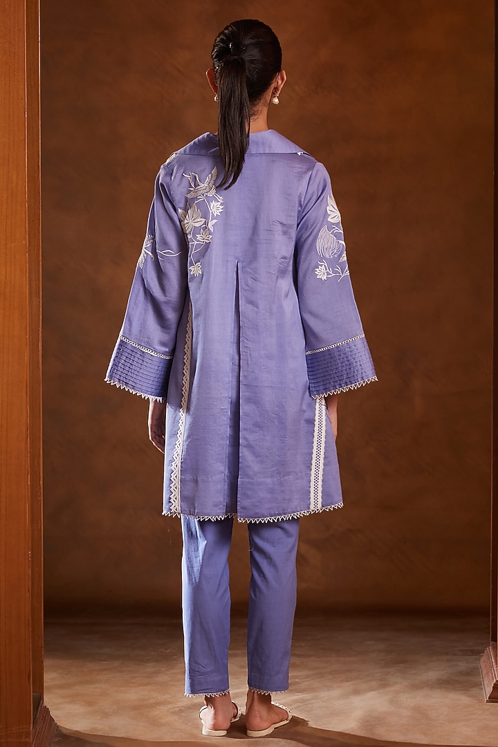 Lilac Chanderi A-Line Tunic by Bunka at Pernia's Pop Up Shop