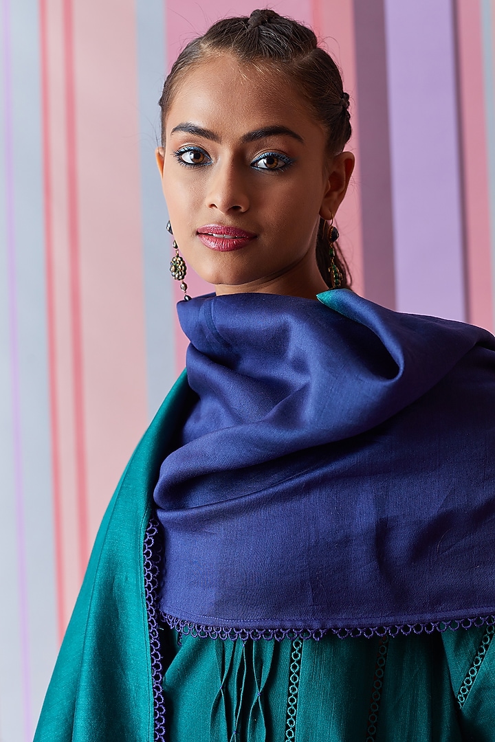 Green Cotton Slub Kurta Set by Bunka at Pernia's Pop Up Shop