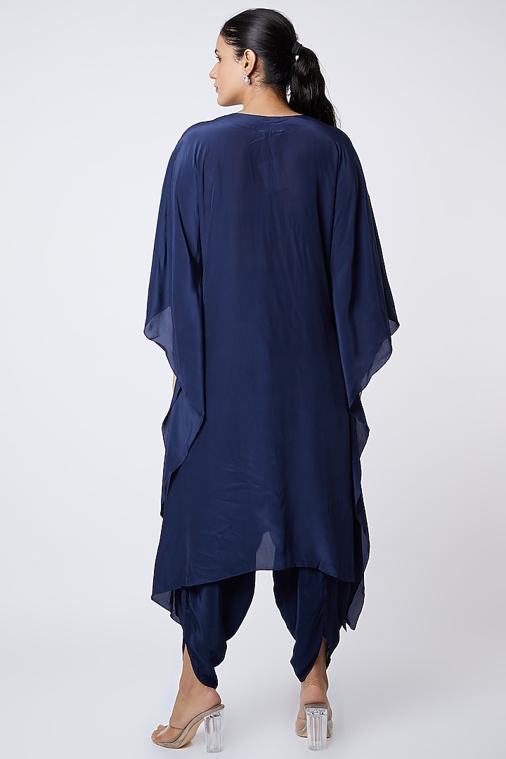 Navy Blue Sequins Embroidered Kaftan Set by Bohame at Pernia's Pop Up Shop
