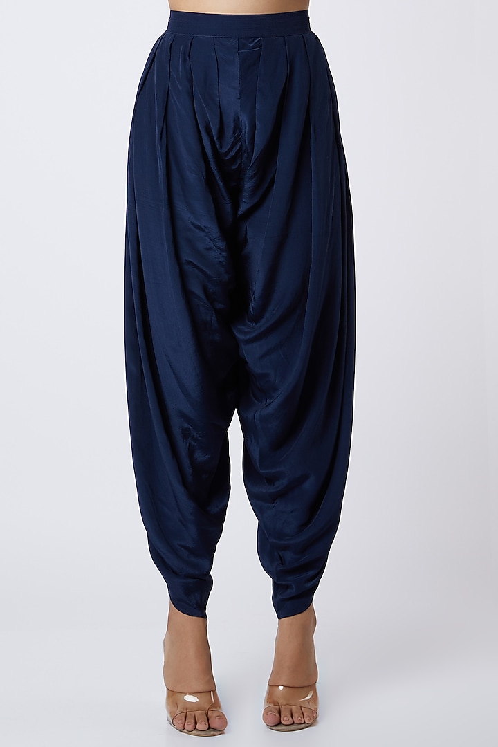 Navy Blue Sequins Embroidered Kaftan Set by Bohame at Pernia's Pop Up Shop