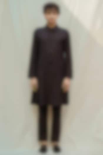 Black Cotton Linen Kurta With Pants by Bohame Men at Pernia's Pop Up Shop