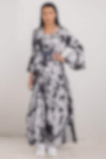 Light Grey Tie-Dyed Maxi Dress With Neckpiece by Bohame at Pernia's Pop Up Shop