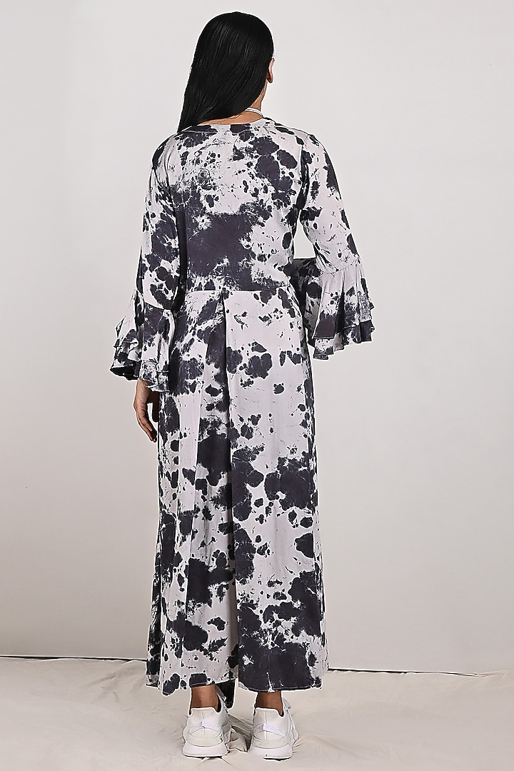 Light Grey Tie-Dyed Maxi Summer Dress With Neckpiece by Bohame at Pernia's Pop Up Shop
