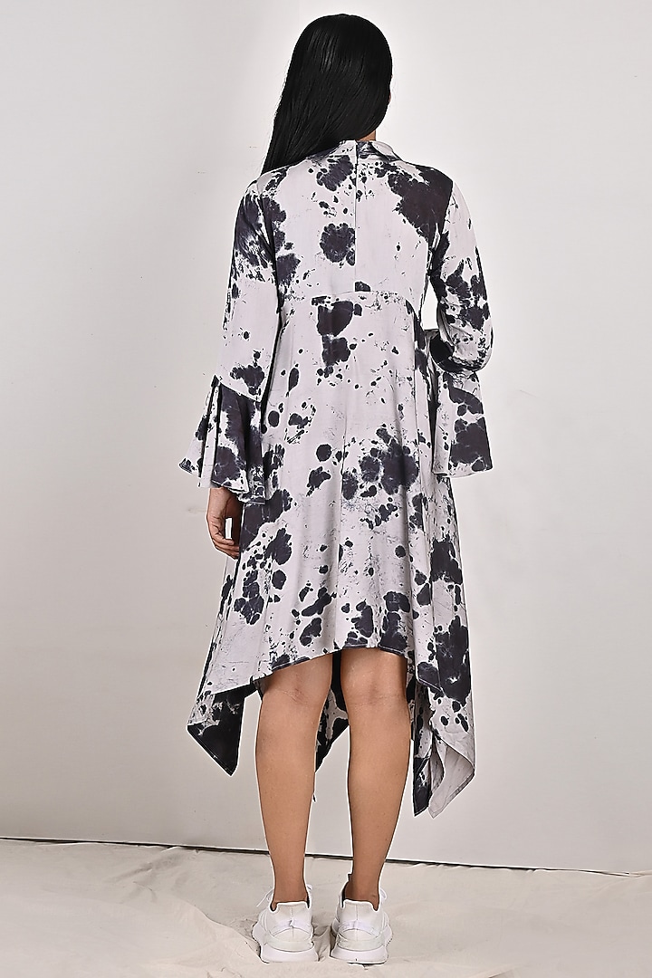 Light Grey Tie-Dyed Summer Shirt Dress by Bohame at Pernia's Pop Up Shop
