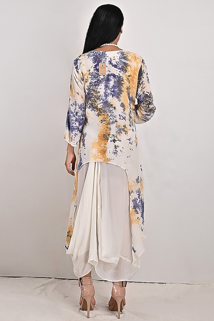 Cream Tie-Dyed Summer Dress With Underlayer by Bohame at Pernia's Pop Up Shop