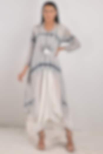 Light Grey Tie-Dyed Dress With Underlayer by Bohame at Pernia's Pop Up Shop