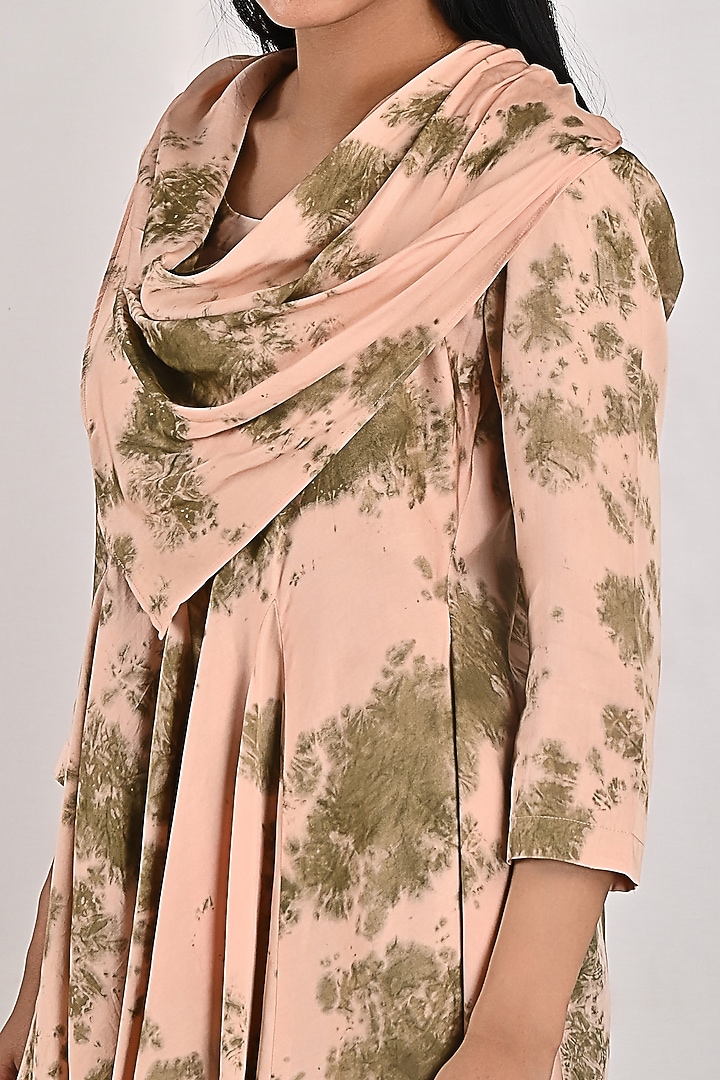 Beige Tie-Dyed Frilled Top by Bohame at Pernia's Pop Up Shop