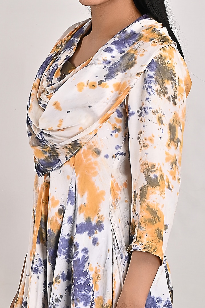 Cream Tie-Dyed Frilled Top by Bohame at Pernia's Pop Up Shop