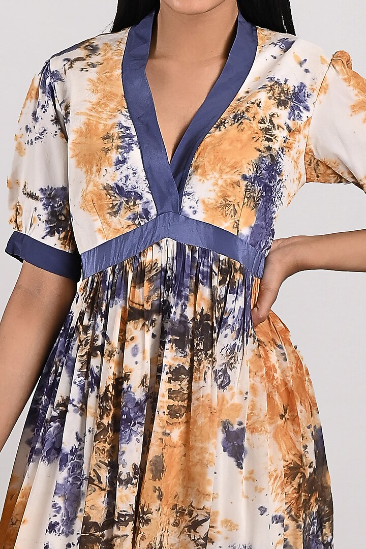 Cream Tie-Dye Midi Summer Dress by Bohame at Pernia's Pop Up Shop
