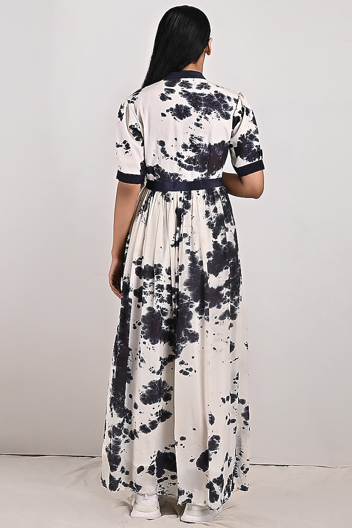 White & Black Tie-Dye Maxi Summer Dress by Bohame at Pernia's Pop Up Shop