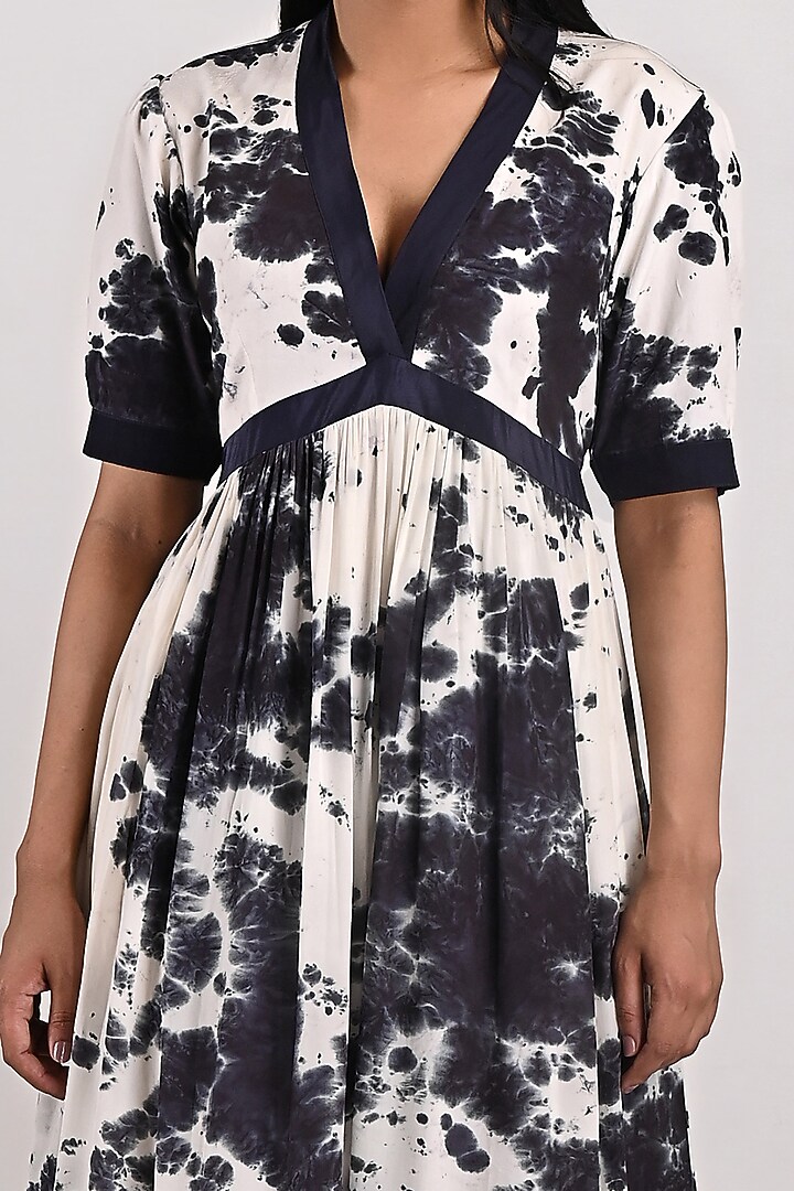 White & Black Tie-Dye Maxi Summer Dress by Bohame at Pernia's Pop Up Shop