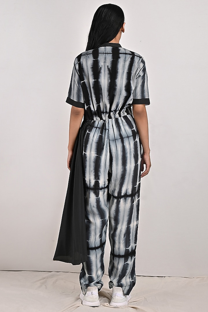 Light Grey Tie-Dye Jumpsuit With Attached Flare by Bohame at Pernia's Pop Up Shop