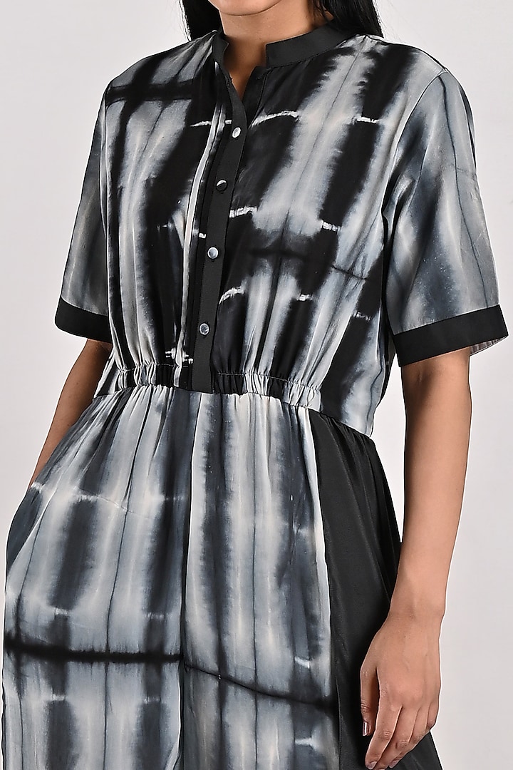 Light Grey Tie-Dye Jumpsuit With Attached Flare by Bohame at Pernia's Pop Up Shop