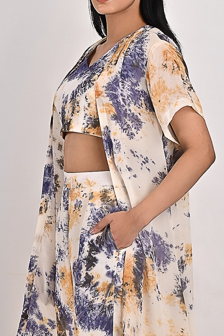 Cream Printed Co-Ord Set by Bohame at Pernia's Pop Up Shop