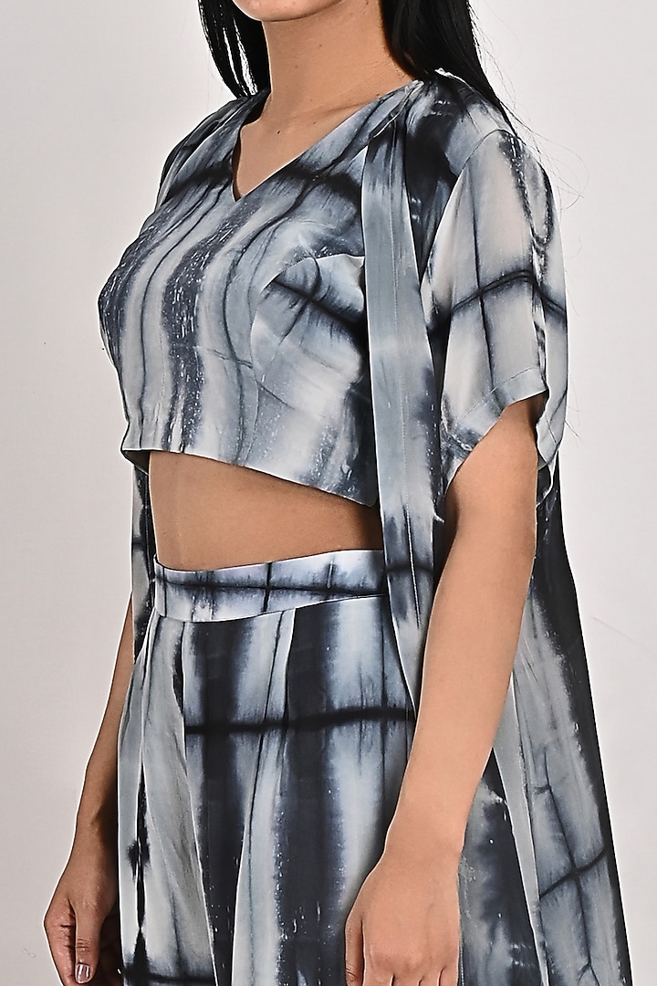Light Grey Printed Co-Ord Set by Bohame at Pernia's Pop Up Shop
