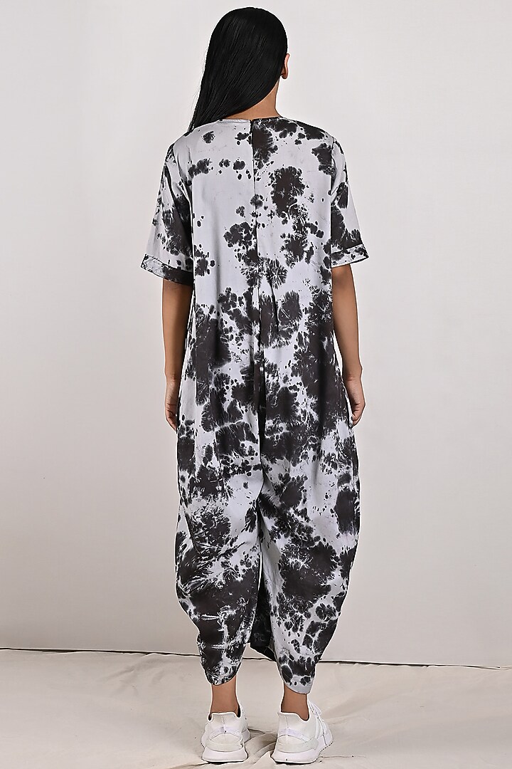 Light Grey Modal Printed Jumpsuit by Bohame at Pernia's Pop Up Shop