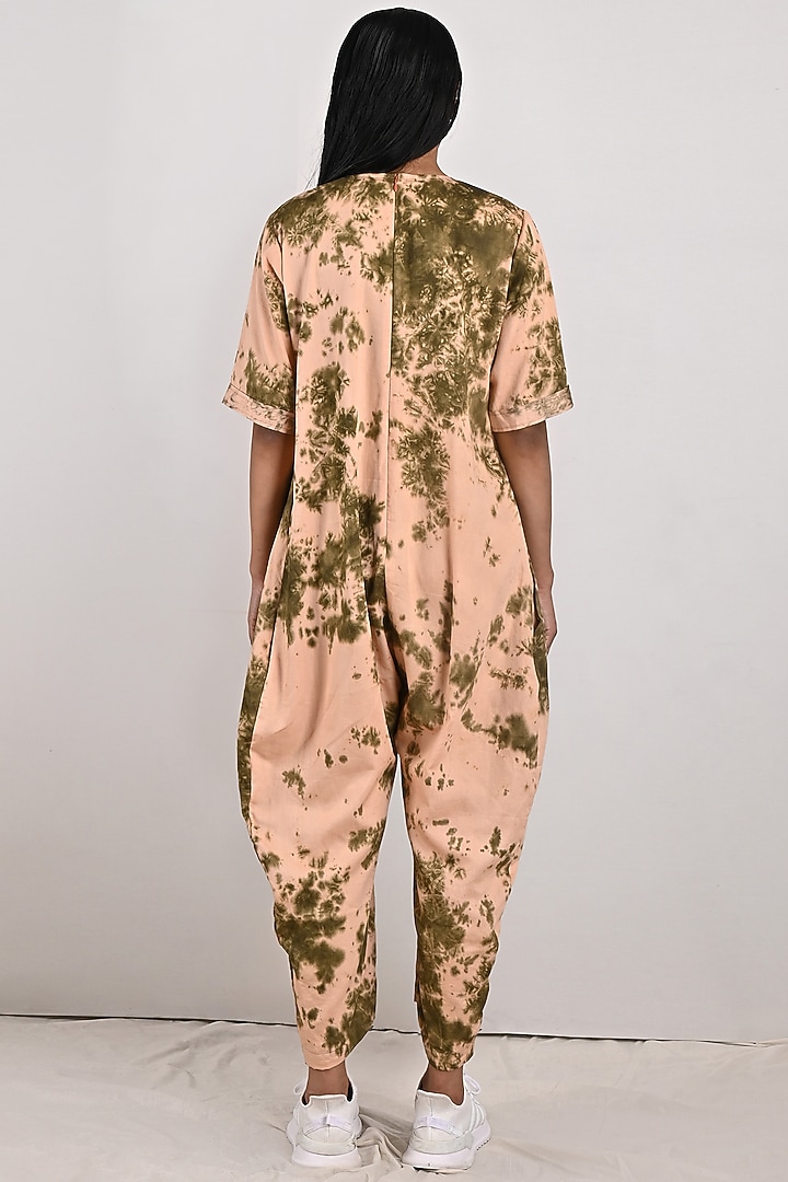Beige Modal Printed Jumpsuit by Bohame at Pernia's Pop Up Shop