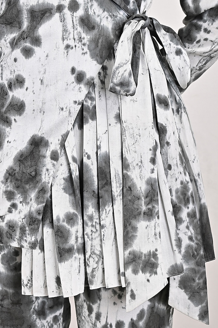 Light Grey Tencel Printed Pant Set by Bohame at Pernia's Pop Up Shop