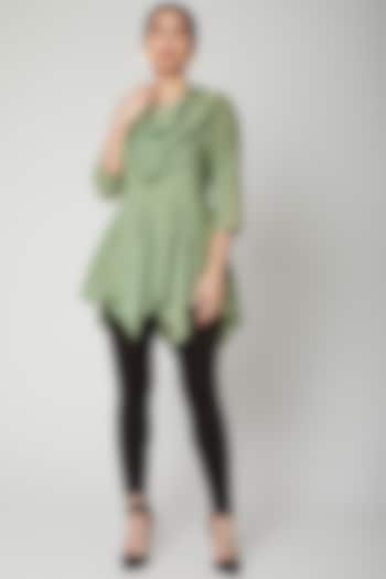 Olive Green Asymmetric Top by Bohame at Pernia's Pop Up Shop