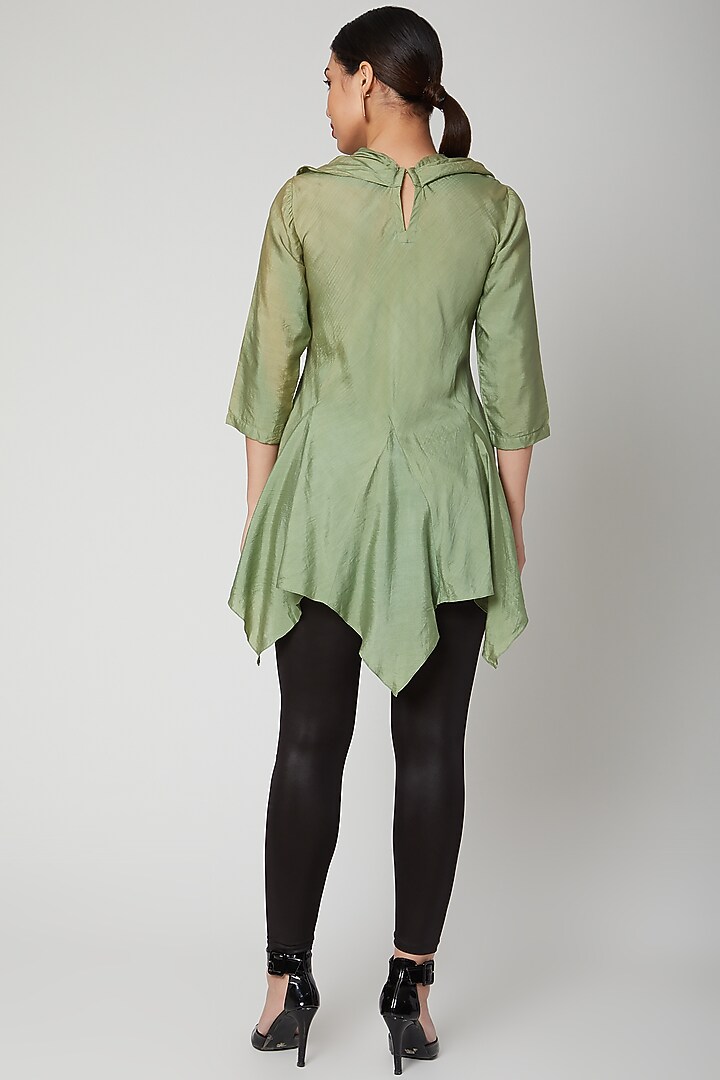 Olive Green Asymmetric Top by Bohame at Pernia's Pop Up Shop