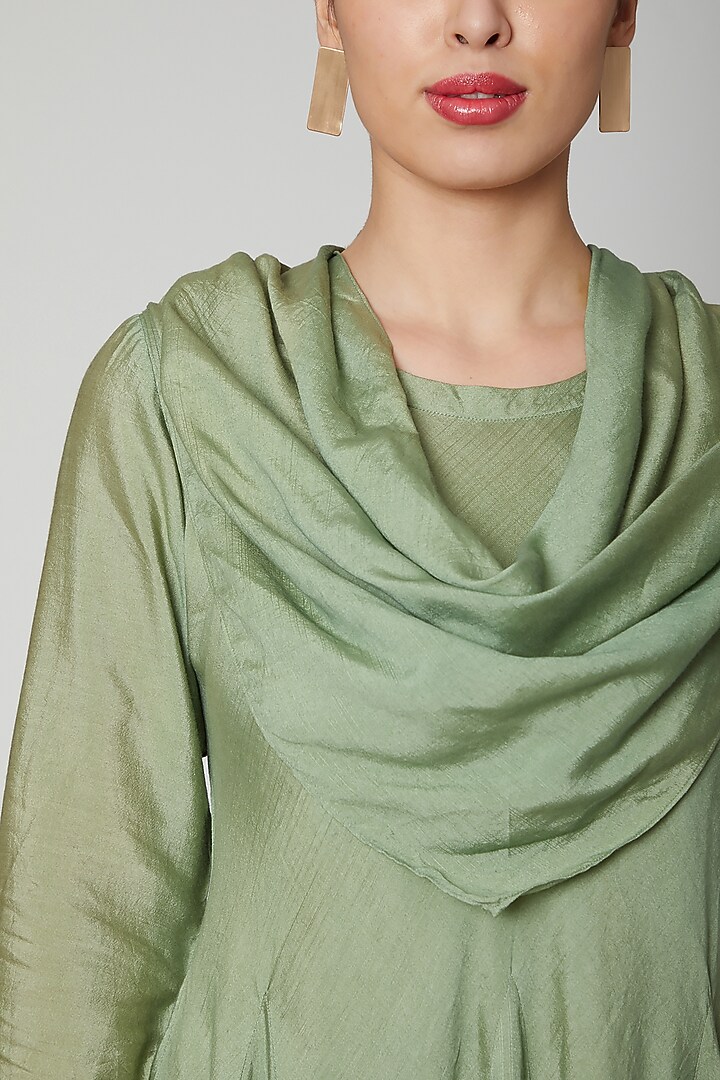 Olive Green Asymmetric Top by Bohame at Pernia's Pop Up Shop
