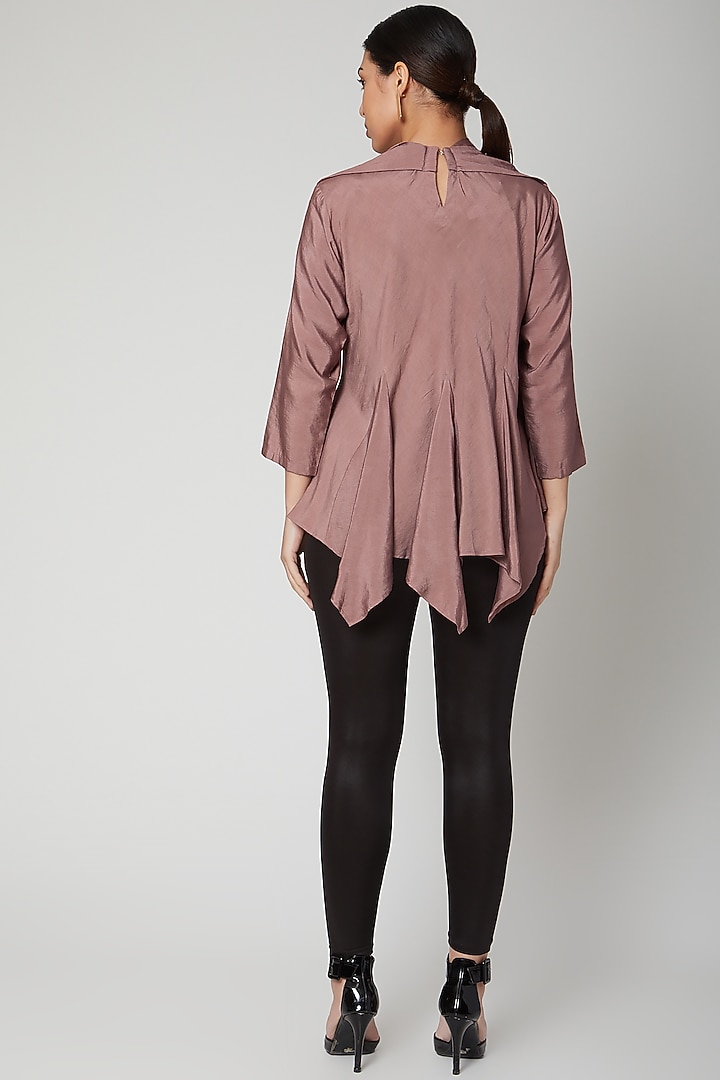 Mauve Asymmetric Cowl Top by Bohame at Pernia's Pop Up Shop