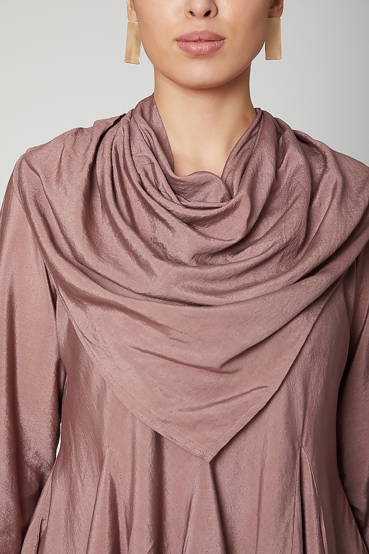 Mauve Asymmetric Cowl Top by Bohame at Pernia's Pop Up Shop