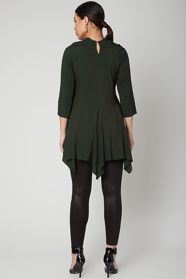 Bottle Green Asymmetric Cowl Top by Bohame at Pernia's Pop Up Shop