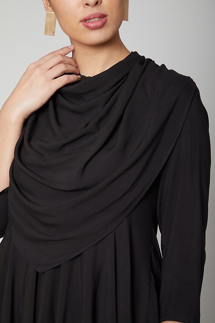 Black Asymmetric Cowl Top by Bohame at Pernia's Pop Up Shop
