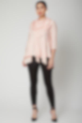 Peach Asymmetric Cowl Top by Bohame at Pernia's Pop Up Shop