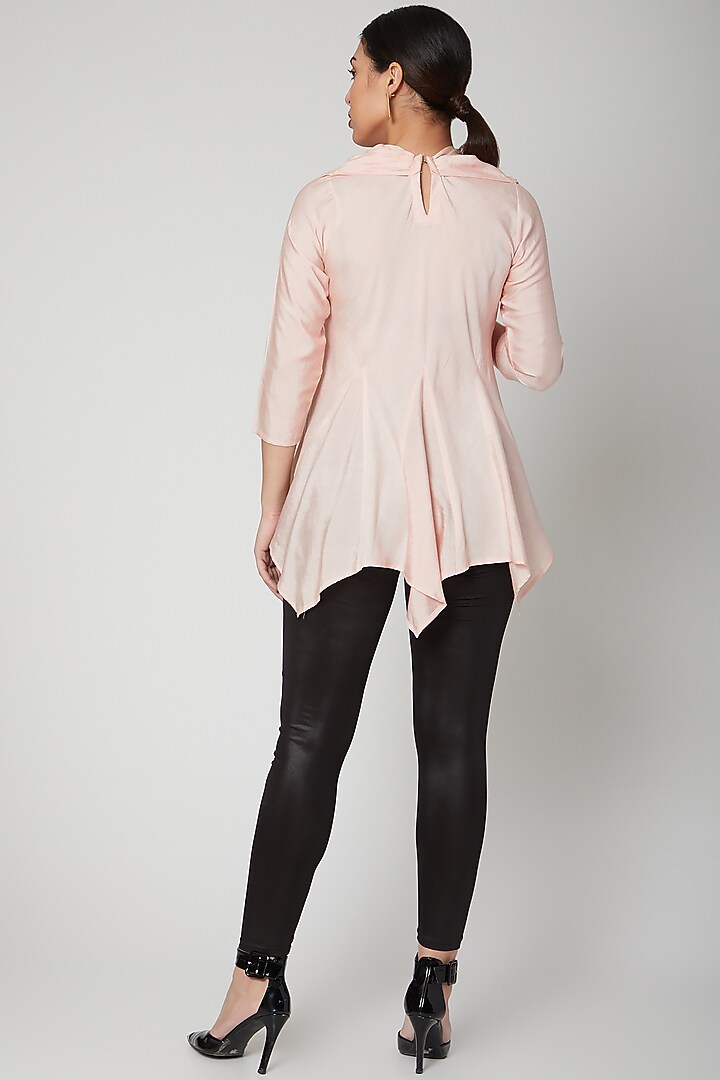 Peach Asymmetric Cowl Top by Bohame at Pernia's Pop Up Shop