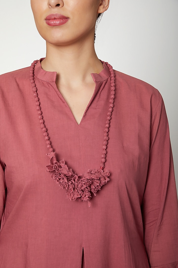 Rust Red Summer Dress With Necklace by Bohame at Pernia's Pop Up Shop