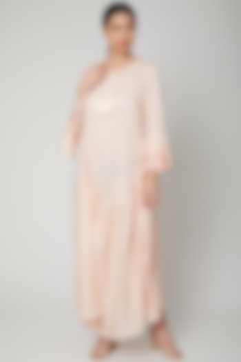 Peach Cowl Summer Dress With Necklace by Bohame at Pernia's Pop Up Shop