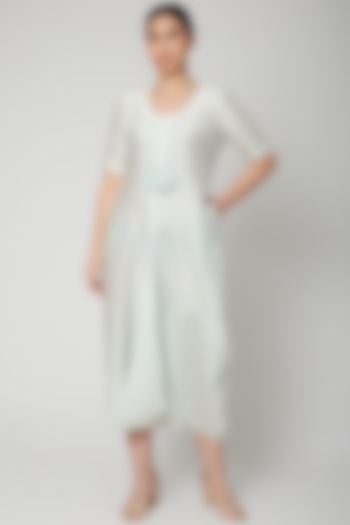 Ice Blue Dress Come Jumpsuit With Necklace by Bohame