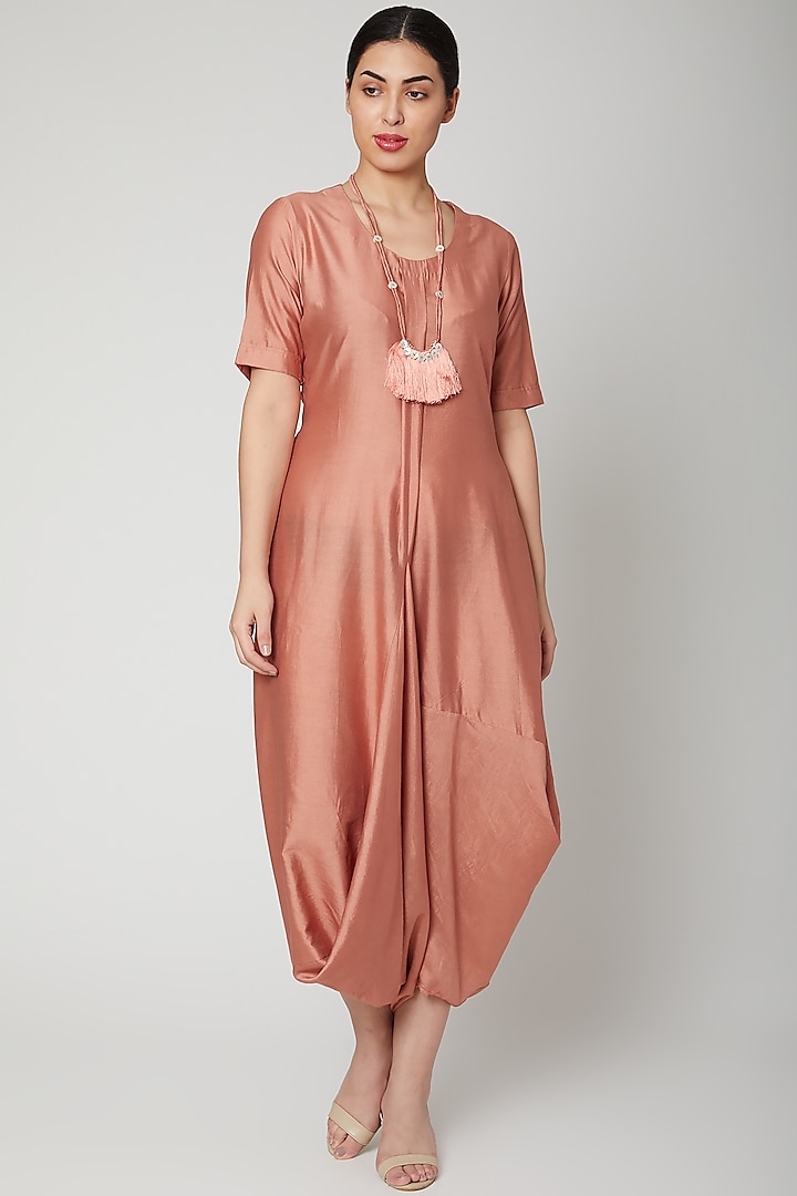 Rose Gold Dress Come Jumpsuit With Necklace by Bohame at Pernia's Pop Up Shop