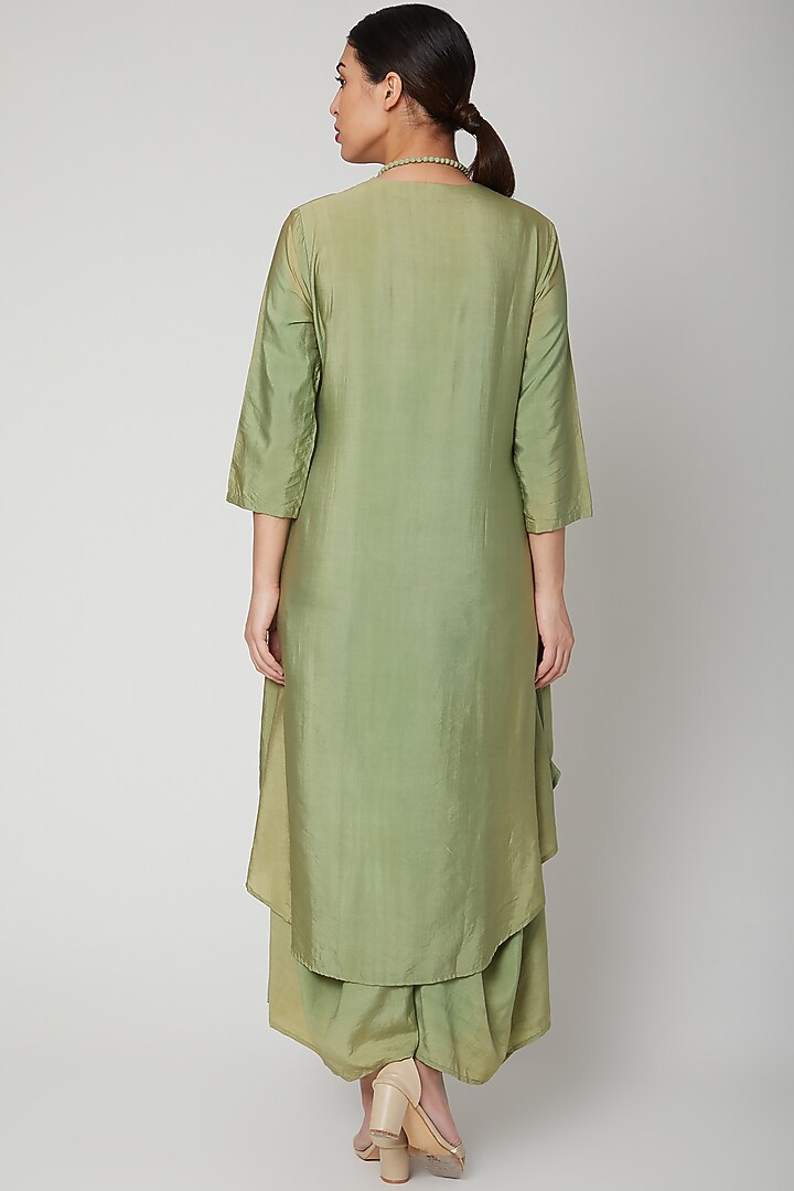 Olive Green Tencel Summer Dress With Necklace by Bohame at Pernia's Pop Up Shop
