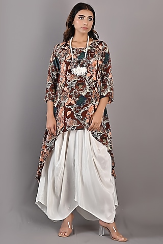 Multi-Coloured Crepe Printed Dress by Bohame