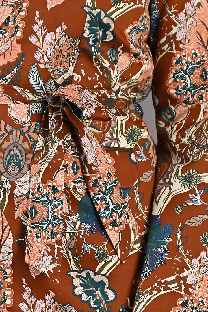 Maroon Printed Jacket Set by Bohame at Pernia's Pop Up Shop