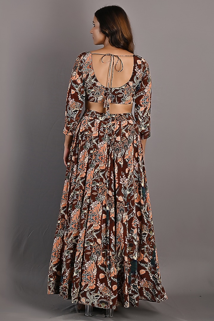 Maroon Printed Wedding Lehenga Set by Bohame at Pernia's Pop Up Shop