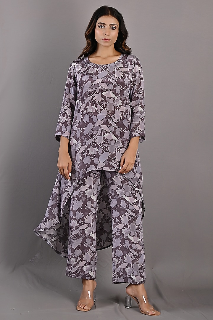 Purple Printed Co-Ord Set by Bohame at Pernia's Pop Up Shop