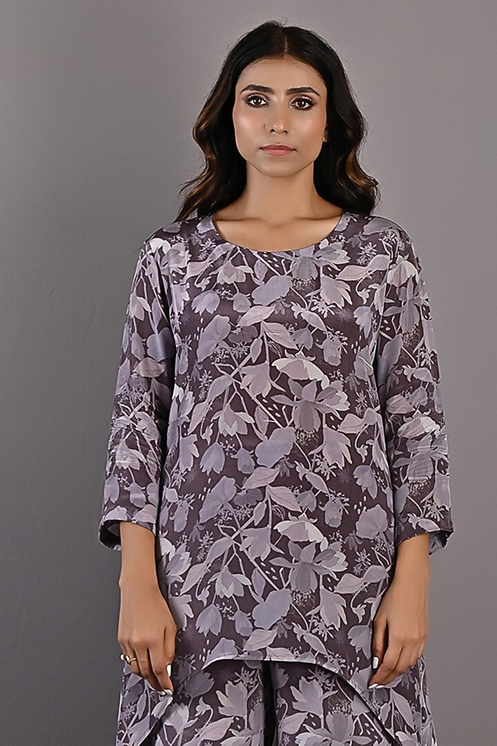 Purple Printed Co-Ord Set by Bohame at Pernia's Pop Up Shop