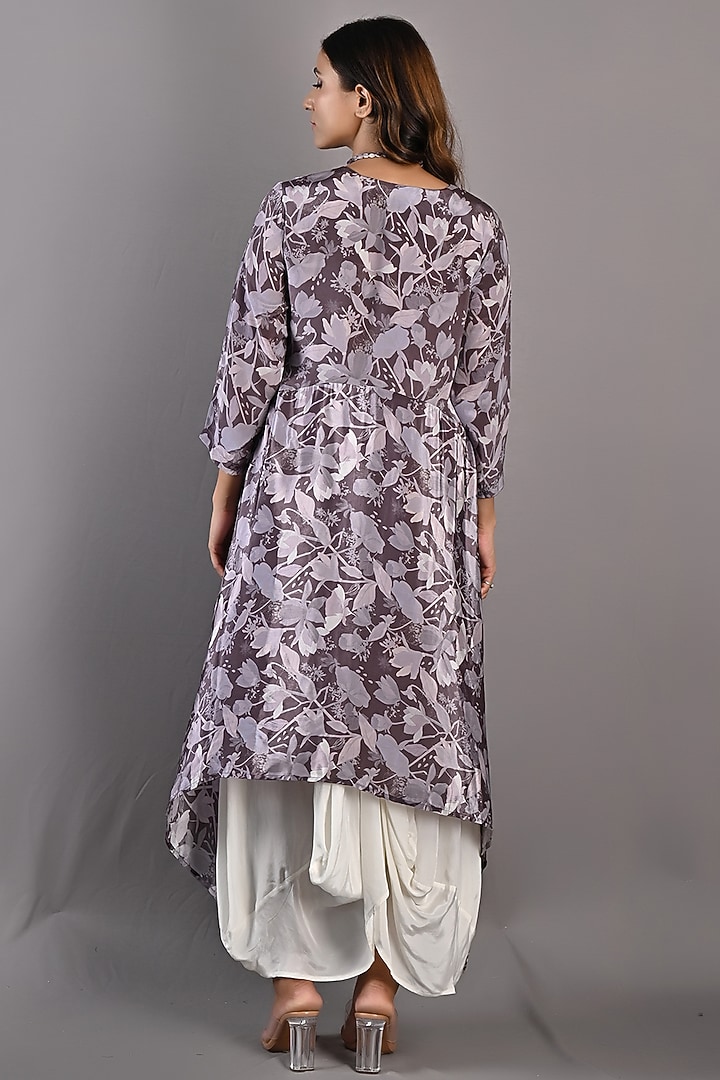 Purple Printed Cowl Summer Dress by Bohame at Pernia's Pop Up Shop