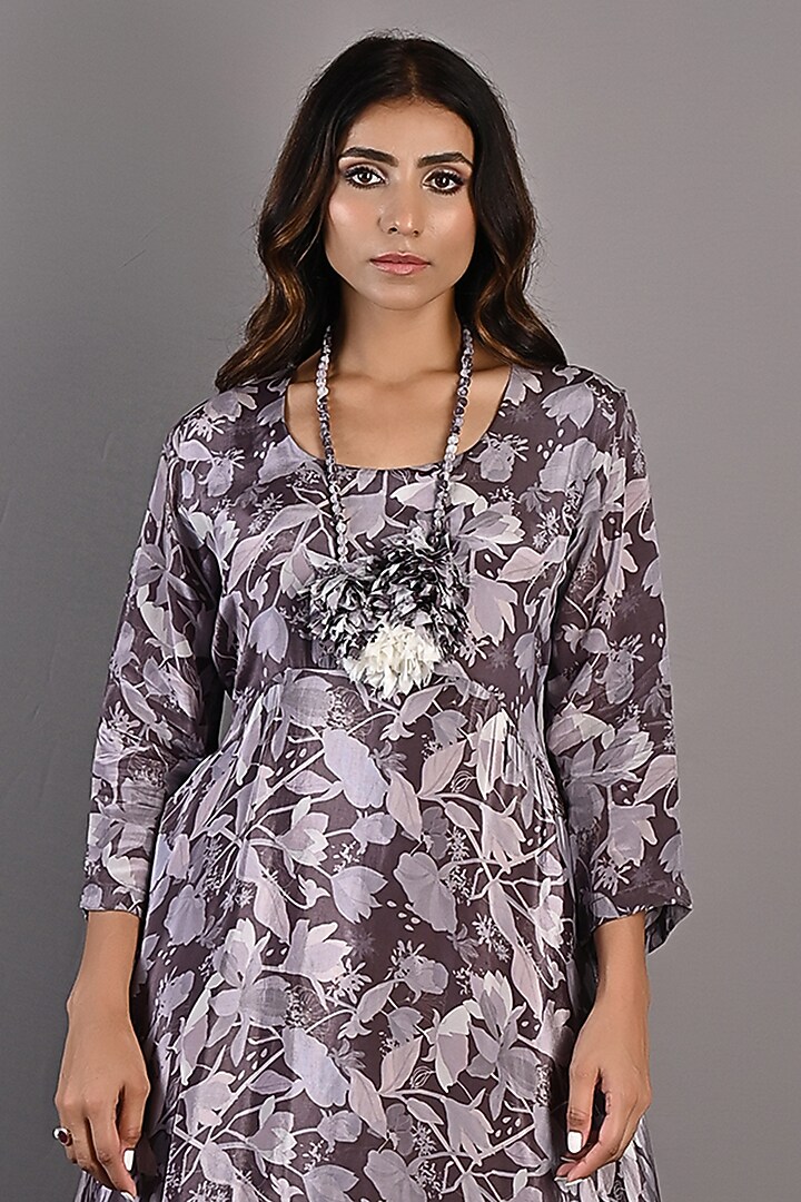 Purple Printed Cowl Summer Dress by Bohame at Pernia's Pop Up Shop