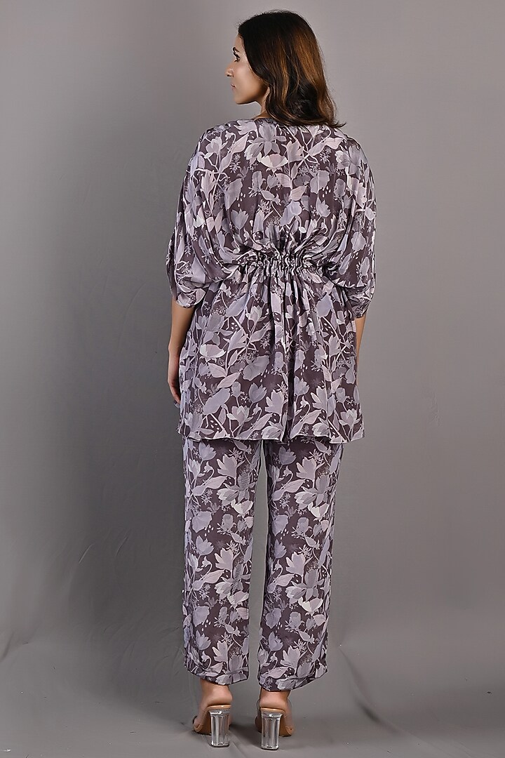Purple Crepe Printed Co-Ord Set by Bohame at Pernia's Pop Up Shop