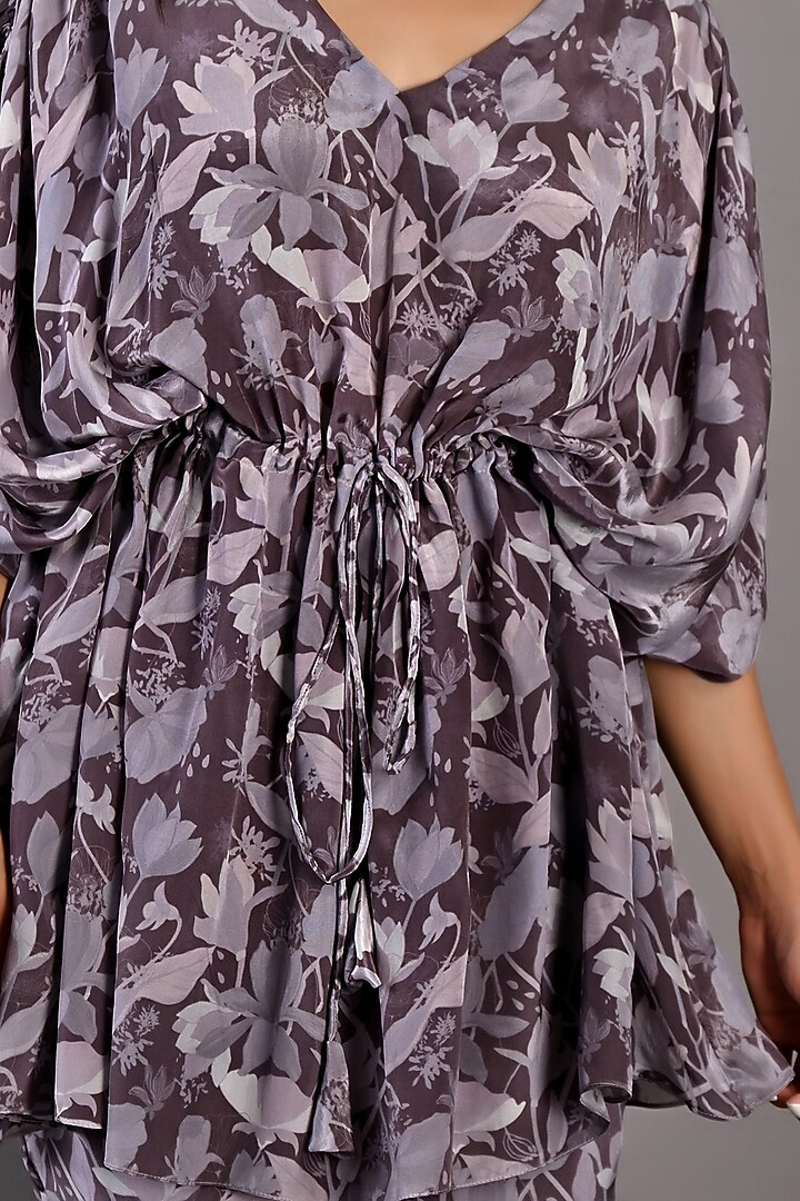 Purple Crepe Printed Co-Ord Set by Bohame at Pernia's Pop Up Shop