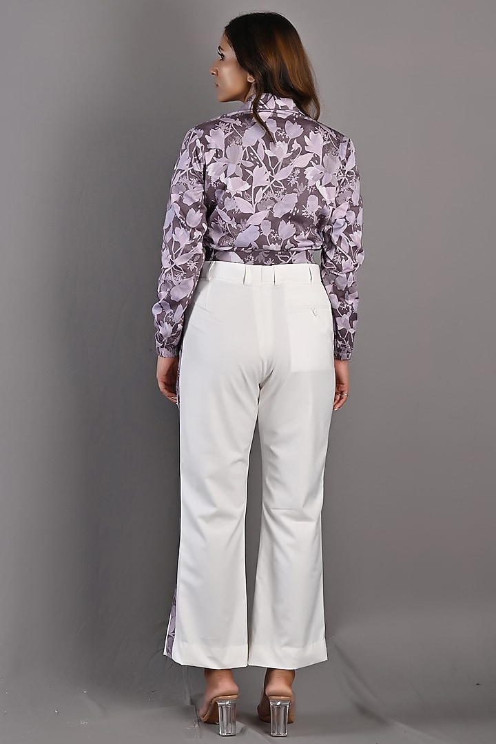 Purple Printed Bomber Jacket Set by Bohame at Pernia's Pop Up Shop