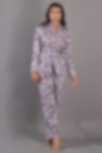 Purple Printed Jacket Set by Bohame at Pernia's Pop Up Shop